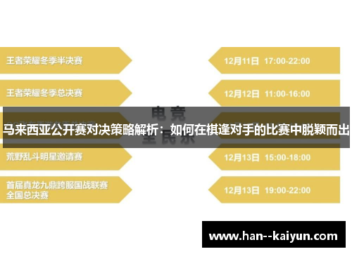 马来西亚公开赛对决策略解析：如何在棋逢对手的比赛中脱颖而出